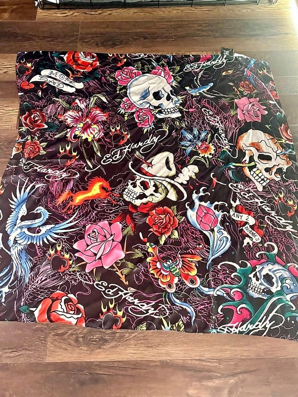 Ed Hardy Floral Mini Skirt in Black & Red